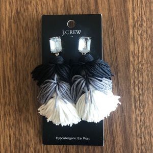 Tassel earrings w/ rhinestones and fringe